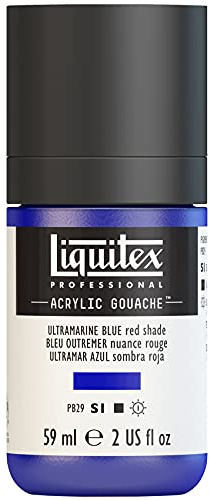 Liquitex 2059382 Professional Acryl Gouache - Ultramarinblau (Rotton) , 59ml Flasche, matt - Acrylfarbe mit Gouache Eigenschaften, Hochdeckend, Wasserfest & Lichtecht