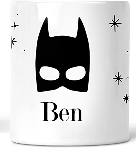 Coole Kinder-SPARDOSE für Jungen mit Batman Superheld - Individuell personalisiert mit Name - Sparbüchse als Geschenkidee Geburtstag Einschulung Schulkind