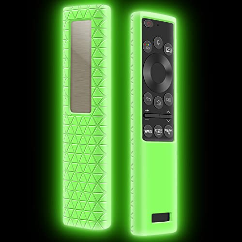 Funda Silicona para Mando Samsung Solar BN59-01357B BN59-01357A BN59-01357D Antideslizante Carcasa de Protector para Mando TV Samsung QLED 2021 Solar Remote (Glow Green)