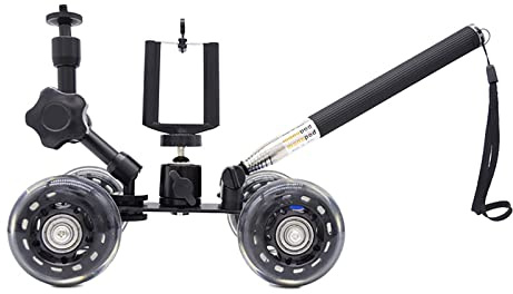 ChengBeautiful Auto della Macchina Fotografica Carrello del Carrello della Fotocamera Fotografia Auto for Pista da Vista Ultra-Silenzioso Desktop Mini Track Car Mini Photography Trolley