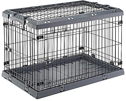 Ferplast Superior Hybrid ECO Hundebox und Laufstall, 91,4 cm, Grau
