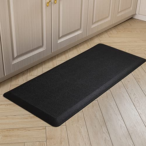 Carvapet Antideslizante Alfombra de Cocina Anti Fatiga Alfombrillas 20MM de Grosor Alfombrillas de Cocina PVC Impermeable Alfombra de Corredor(Negro,44x99cm)
