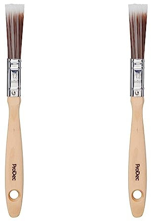 ProDec 0.5 inch Premier Trade Professional Synthetic Paint Brush for a Smooth Finish Painting with Emulsion, Gloss and Satin Paints on Walls, Ceilings, Wood and Metal, 0.5 12mm (Pack of 2)