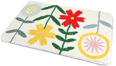 Spesh Badezimmerteppich 40 * 60cm Badematte Mikrofaser Saugfähig Badteppich Badvorleger(Blumen und Pflanzen)