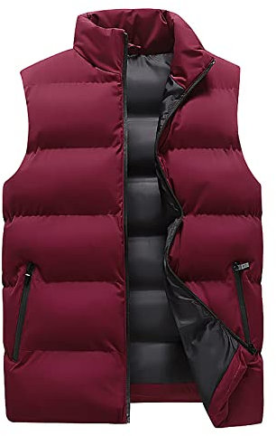 Padded Gilet for Men UK Plus Size Bodywarmer Warm Winter Jacket Puffer Vest Lightweight Sleeveless Body Warmer Jacket with Zip Pockets Quilted Thick Windproof Outwear Puffer Coat Size M-5XL