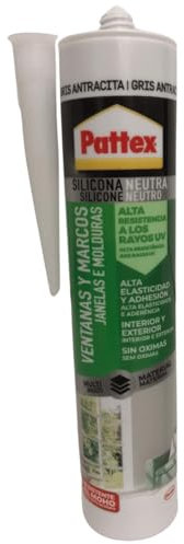 Neutral Silikon für Innen und Außen Grau Anthrazit - Dichtstoff für Fassaden und Fensteranwendungen - Glasversiegelung - UV Beständig und elastisch (1 x 280ml)