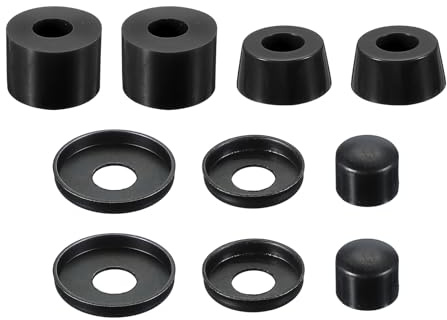PATIKIL Skateboard Bushings, 90A PU Long-Board Truck Rebuild Kit Bushings Washers Pivot Cups for Outdoor Skateboard Parts, Black