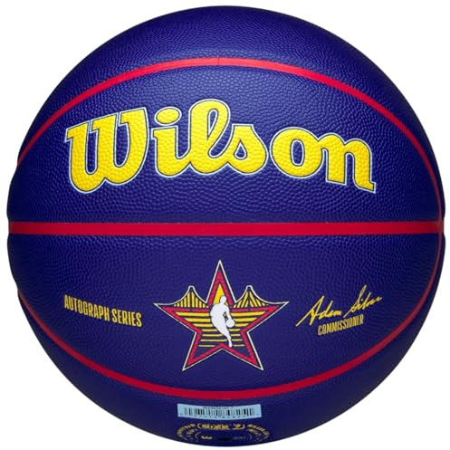 Wilson 2025 NBA All Star Auto Ball WZ4034101XB, palla da basket, unisex, bianco, 7 EU