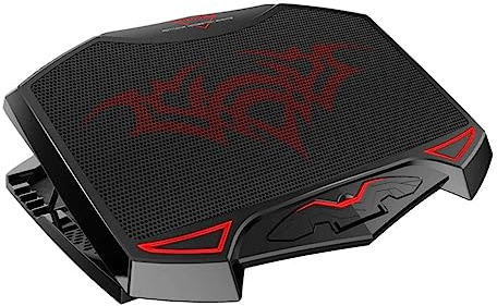 NUOBESTY Laptop Regolabile con Raffreddamento Silenzioso e Ventole LED Base Raffreddamento Portatile per Notebook Nero