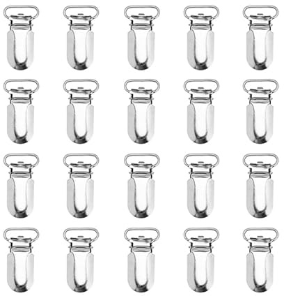 FRCOLOR 50 Pinces À Bretelles Métalliques Avec Protection Plastique Clips De Bretelle Pour Homme Et Femme Idéales Pour Pantalons Porte-Tétines Bavoirs Et Loisirs Créatifs