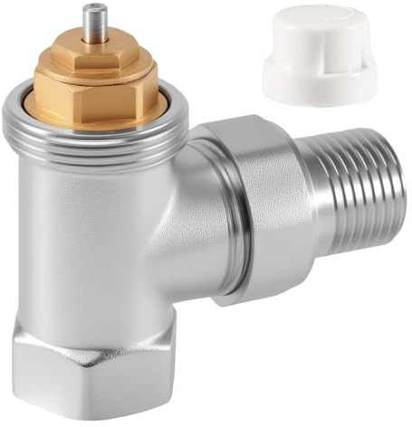 Tulov Válvula termostática G1/2, latón de 1/2 pulgadas, rosca de retorno, válvula de paso de 1/2 pulgadas con conexión roscada, válvula de calefacción, válvula de radiador, válvula de regla de