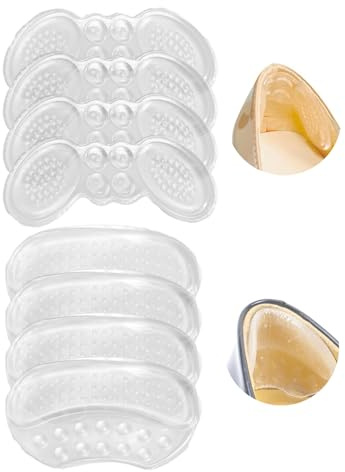 8 cuscinetti invisibili per tallone, protezione antislip in silicone, protezione per tallone, tacchi sollievo dal dolore, per lunghezze e altezze décolleté per tacchi a spillo (4 paia)