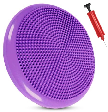Ballsitzkissen mit Luftpumpe, Kinder Erwachsene Balancekissen, Orthopädischer Gleichgewichtskissen, Balance Kissen für Aufrechte Körperhaltung, Fitness, Gleichgewichts- und Krafttraining