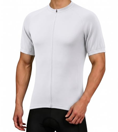 BSBUY Cykeltröja för män, kortärmad, cykel-t-shirt, snabbtorkande, cykeltopp med fickor, hel dragkedja, cykeltröja, herrar, vägcykel, jerseyjacka, cykeltur, sport, MTB-kläder