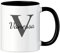 LOOXIS Mug personnalisé Noir Calligraphie + nom de votre choix (idée cadeau pour conjoint(e), amis, famille pour anniversaire, anniversaire de mariage, Noël)