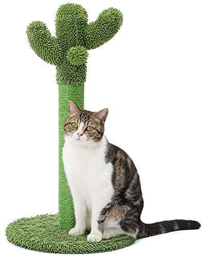 Made4Pets Cat Scratching Post, 21.7 Cactus Cat Scratcher Kitten Scratching Post with Natural Sisal Rope for Indoor Cats Claw Scratcher, Cat Tree with Dangling Balls for Small Kittens