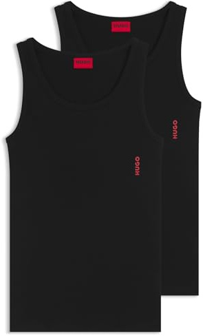 HUGO Men's Tank TOP Twin Pack Vest, New-Black1, M (Pack of 2)
