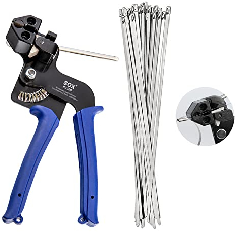 100 Pièces Serre-Câbles Inox Electriques, Serre Cable Acier Pince Collier, 4,6x300mm Attache Cable, pour Lien de Serrage, Pistolet à Attache en Acier Inoxydable