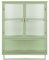 Pawom 60cm Glastüren Moderner zweitüriger Wandschrank mit zweigeschossiger geschlossener Lagerung, offenem Regal und Handtuchhalter, für Eingangsbereich Wohnzimmer Badezimmer Esszimmer,Grün