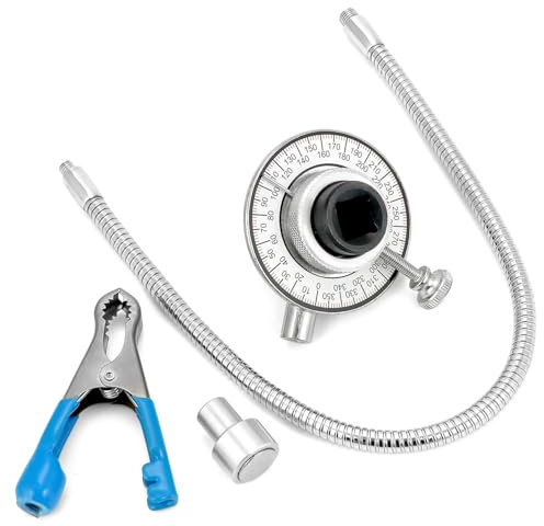 QWORK® 1/2 Jauge de Serrage Angulaire avec Bras Magnétique et Bras à Griffes Clé Dynamométrique à Bras Clip