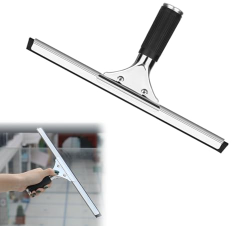 Duschabzieher Edelstahl, Fensterabzieher, 30 cm Abzieher Dusche, Edelstahl-Abzieher, Duschabzieher Silikon, Badezimmer Duschwandabzieher, Duschwand Abzieher für Dusche, Badezimmer, Spiegel, Fliesen