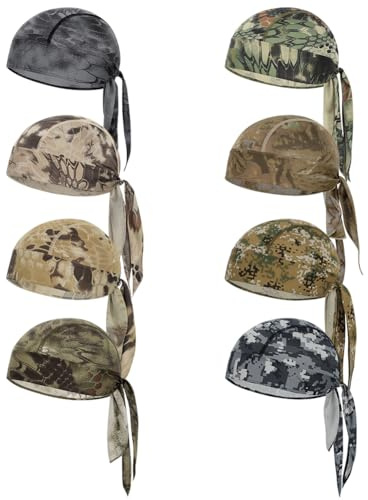 8 st Do Rag Skull Cap Svettavvisande Doo Rag Hjälm Foder Kylmössa Motorcykel Cykling Huvudsjal Bandana Mössa