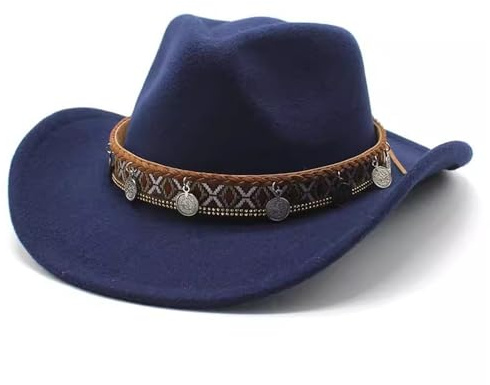 SLEDEZ Klassisk topp hatt för män western cowboy melon hatt för män och kvinnor, jazzhatt i filt