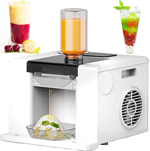 Machine à glace flocon neige commerciale, 60 kg/24 h, broyeur à glace électrique, machine à cônes neige, broyeur à flocons neige, refroidissement liquide pour restaurant, café,White