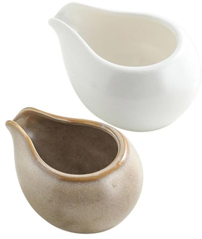 MUELODSIC Lattiera Ceramica 2 Pezzi per Latte Caffè Design Creativo del Beccuccio, Facile da Pulire e Stile Giapponese per Uso Domestico e Bar
