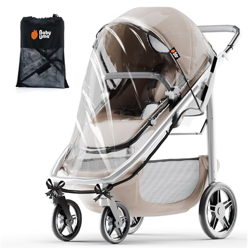 Baby Uma Funda universal para cochecito de bebé, 100% impermeable, PEVA, protección contra la lluvia, la nieve y el viento, accesorios para cochecito (+ bolsa de viaje)