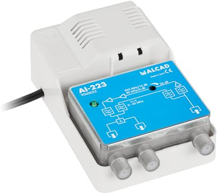 Lechpol Accesorios TV y Video Marca Modelo Amplificador de Antena Interna CATV (RP65MHz) 12V AI-223 ALCAD