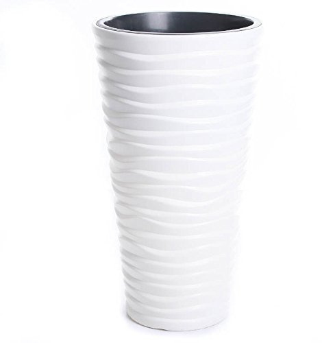 Pflanztopf Blumentopf Pflanzkübel Blumenkübel Massiv Sand Slim 3 Größen 5 Farben NEU von rg-vertrieb (300 Weiß)