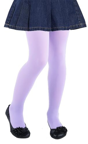CHUNG Girls Tights Footed 60D Multiple Color Pantyhose Light Purple 3-5Y