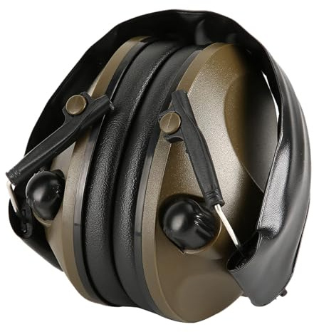 Öronskydd Säkerhet öronskydd, 6s Smart ljudisolering öronsnäcka Kompakt hopfällbara öronskydd med lågprofil öronkåpor för enkel bärning och förvaring(ArmyGreen)