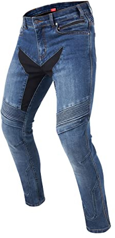 REBELHORN Eagle III Pantaloni Jeans da Moto Uomo | Fodera in Fibra Aramidica | Protezioni per Ginocchia e Fianchi SAS-Tec | Slim Fit