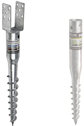 BRESKO Pfostenträger Einschraubhülse Eindrehhülse Bodenhülse Pfostenanker Einschraubbodenhülse Bodendübel Eindrehanker Erddübel (U-Profil 80x685 mm)