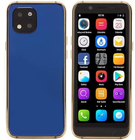 Mini Smartphone 4G Android 6.0, 3.5 Pulgadas 3GB RAM 32GB ROM Quad Core Dual SIM Tiny Teléfono Móvil con Face ID, WiFi, Cámara 8MP, Pocket Kids Celular para Personas (Azul)