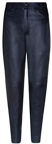 Svarta 501 läderjeans klassiska motorcykelbyxor för kvinnor, Svart, 36 SE
