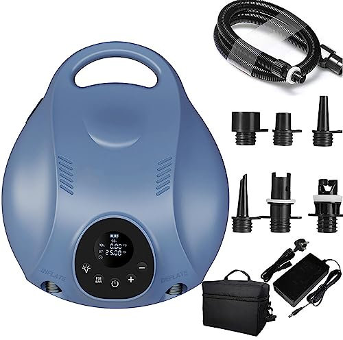 Mise à Jour de la Pompe à air électrique Sup 25PSI, gonfleur et dégonfleur sans Fil intelligents, avec Batterie Rechargeable 10000mAh, arrêt Automatique, pour Planche à pagaie Debout, Bateaux, Surf