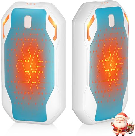 PHEJIE 2 Packs Calentador de Manos Recargable, Reutilizable Electrico Calienta Manos, Portátil de Bolsillo Calor con 3 Modos 40-55°C para Deportes al Aire Libre, Camping, Senderismo - Azul