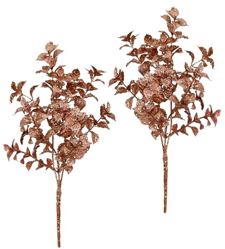 Mini-Ilexgren med glitter, konstgjord växt, blomma, buske, Ilex, konstgjord gren, dekoration, juldekoration, arrangemang, kransar, krans, adventskrans, girlang, AST gren, juldekoration, set om 2