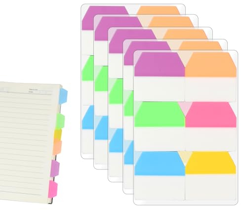 600 Pièces Autocollantes Onglets d'Index, Autocollants Drapeaux Inscriptibles, Onglets de Page, Marque Page Adhesives, d'onglets de Marqueur de Page pour Bureau, École, Marquage Latéral, Dossier