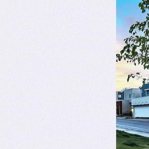 Pellicola Elettrostatica per Vetri 55 x 200 cm Statica e Senza Colla, Anti-Uv, Protezione Privacy Opaque - Pellicola Protettiva per Vetro Finestre, per Ufficio e Casa, bianco opaco