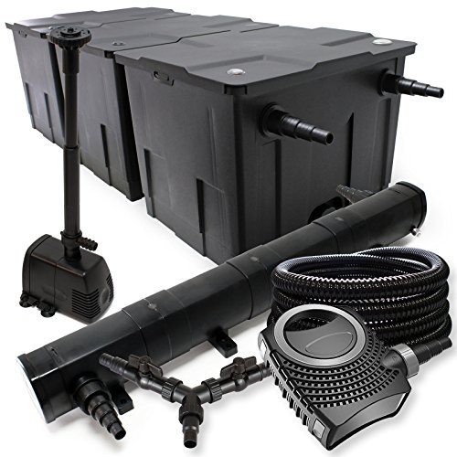 SunSun Filterset 90 000 l damm 72 W dammklarare NEO1000 80 W pump 25 m slang hoppbrunn