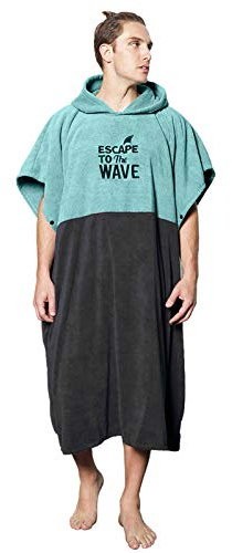 Vulken Serviette de Plage Extra Large Bleu Sarcelle épaisse à Capuche Poncho de Surf pour Homme pour Un Changement Facile en Public Serviette en Microfibre à séchage Rapide pour la Plage, la Piscine,