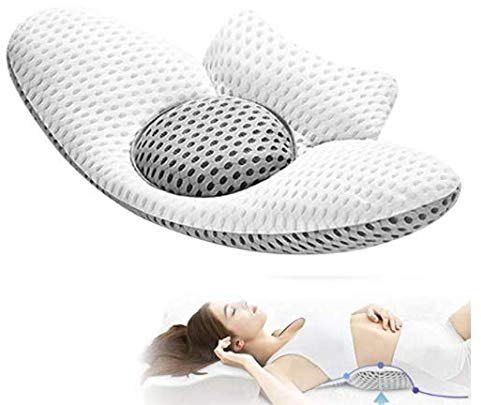 FC Fancy Schlafen Lendenkissen Lordosekissen 3D Unterrücken Stützkissen Taille Ischias Schmerzlinderung für Bettruhe Seiten-, Rücken- und Bauchschläfer
