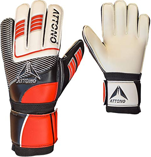 ATTONO Torwarthandschuhe Kinder Torwart Handschuhe Fingersave in 5 Fingern inklusive Daumen - Größe 5