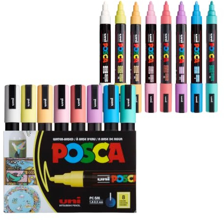 POSCA® PC-5M Water-Based Acrylic Paint Markers, Medium Tip, 8 Count