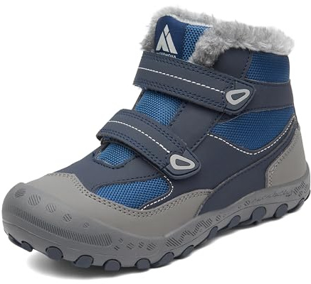 Mishansha Botas de Nieve Niños Cómodo con Forro Acolchado Gr.24-38 | Antideslizantes, Flexible, Trekking, Casual, Acampada, Dar un paseo, Zapatos de Senderismo, Invierno