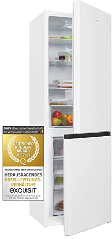 Exquisit Kühl- und Gefrierkombination KGC320-90-010E weiss | 316 L Volumen | Inverter Kompressor | Kühlgefrierkombination freistehend Türanschlag wechselbar